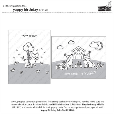 Lawn Fawn - Yappy birthday - Clear Stamp 4x6