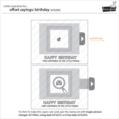 Lawn Fawn - offset sayings: birthday - Clear Stamp 4x6