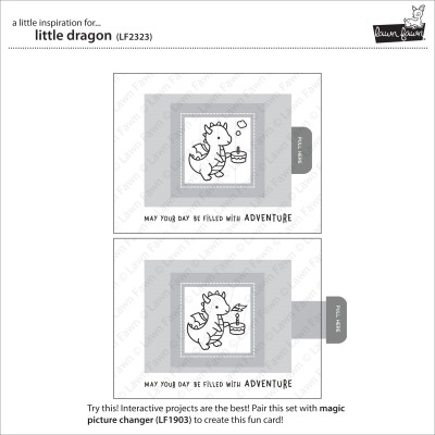 Lawn Fawn - little dragon - Clear Stamp 4x6