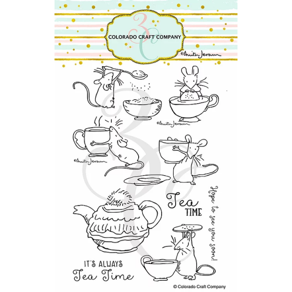  Colorado Craft Company - Tea Time fun - Clear Stamp Set 4x6