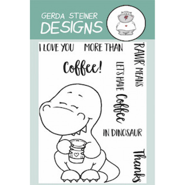 Gerda Steiner Designs - Coffesaurus -  Clear Stamp Set 3x4