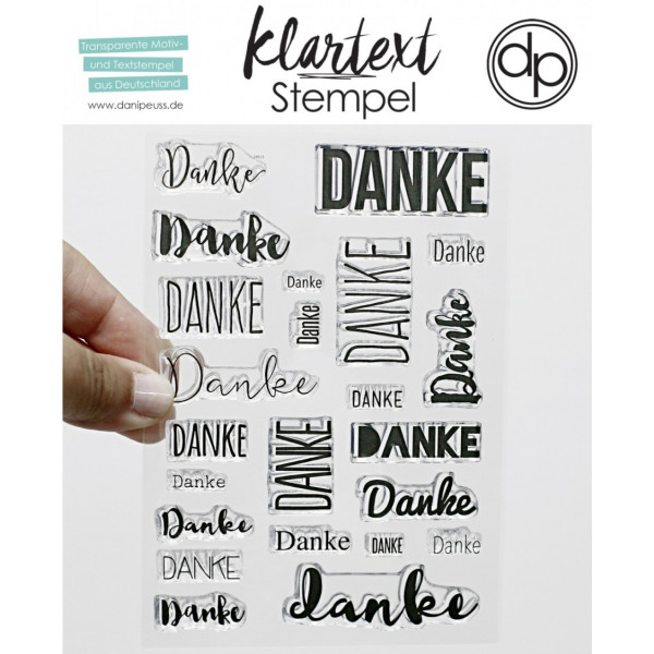Klartext-Stempel - 23 mal Danke - Clear Stamp Set 4x6