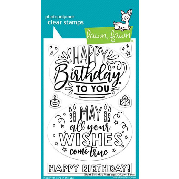 Lawn Fawn - Giant Birthday Messages - Clear Stamps 4x6