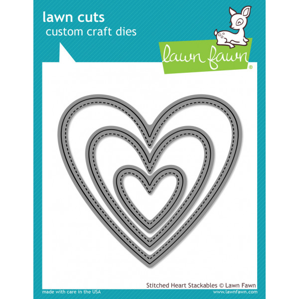 Lawn Fawn - Lawn Cuts - Stitched Heart Stackables