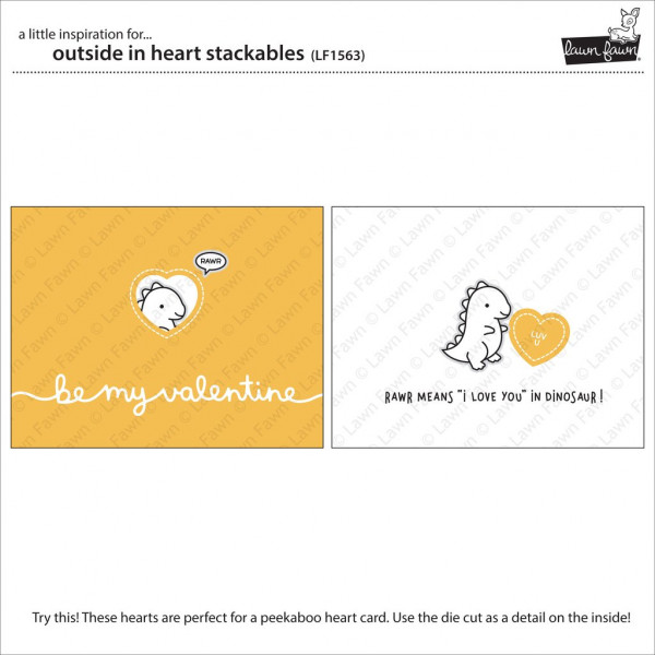 Lawn Fawn - Outside In Stitched Heart Stackables - Stanze