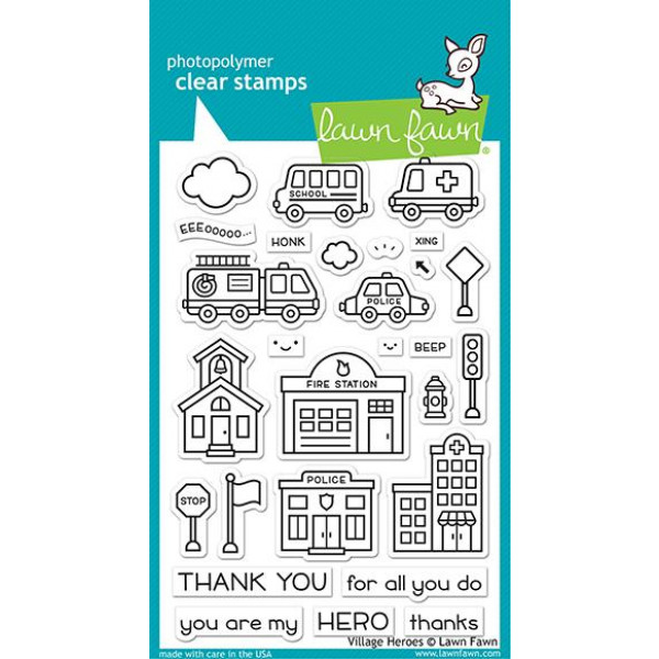 Lawn Fawn - village heroes - Clear Stamp 4x6
