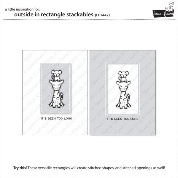 Lawn Fawn - Outside In Stitched Rectangle Stackables - Stanze