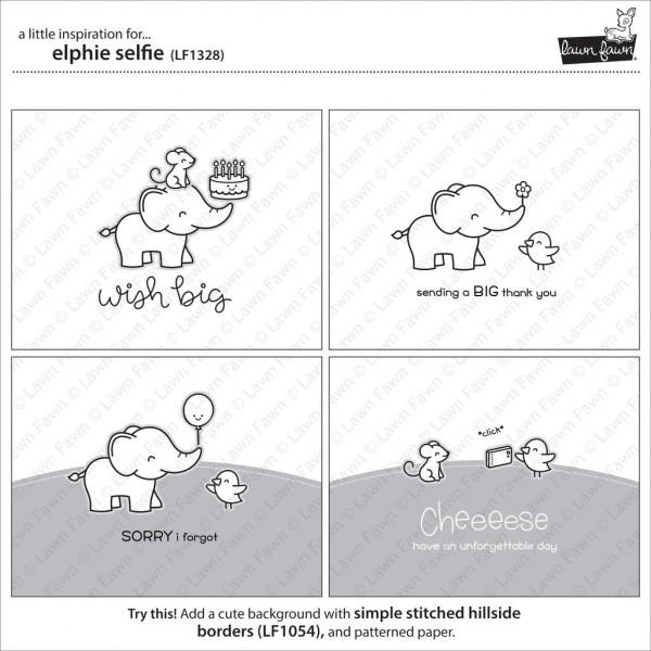Lawn Fawn - Elphie Selfie - Clear Stamp 4x6