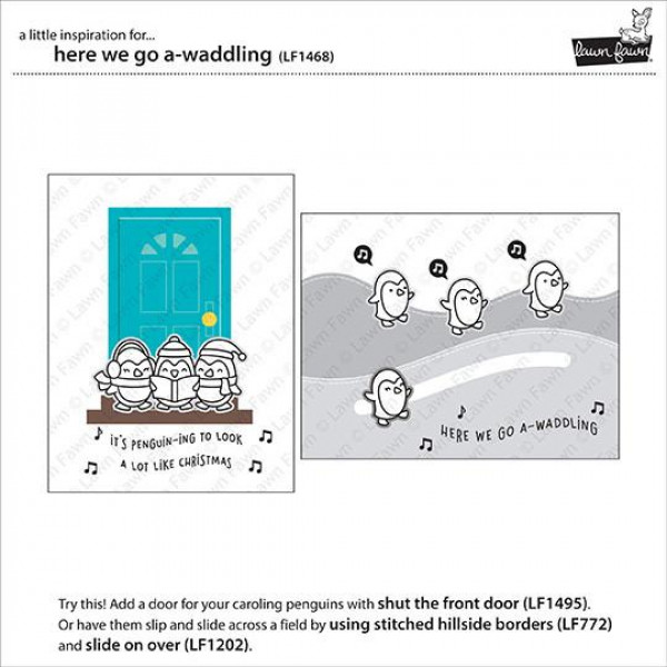 Lawn Fawn - Here We Go A-Waddling - Clear Stamps 4x6