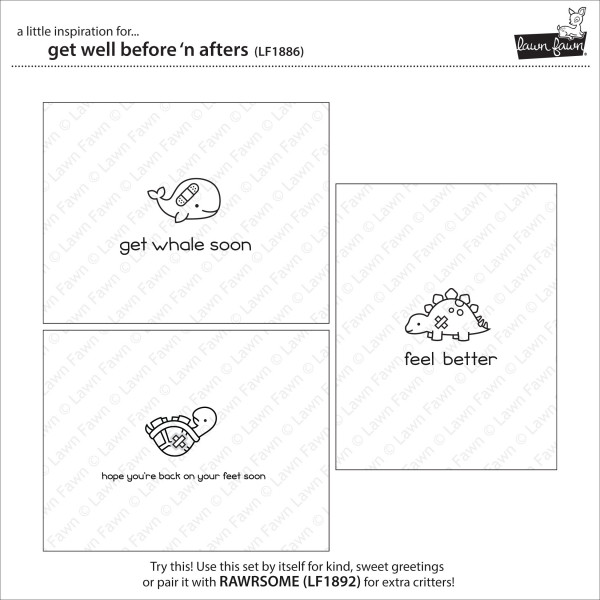 Lawn Fawn - Get Well Before 'n Afters - Clear Stamp 4x6