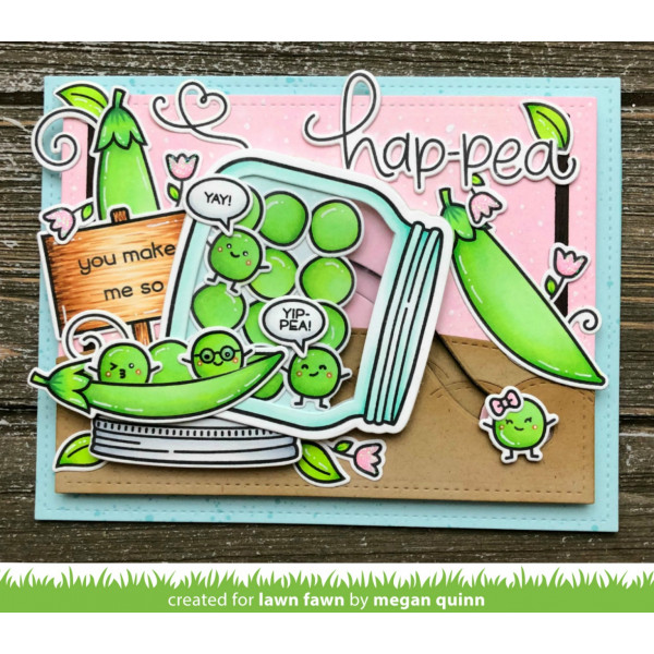 Lawn Fawn - Be Hap-pea - Clear Stamp 4x6