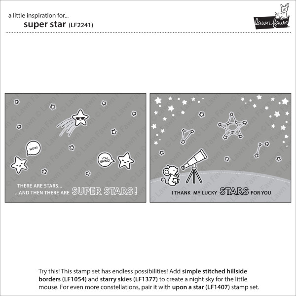 Lawn Fawn - super star - Clear Stamp 4x6