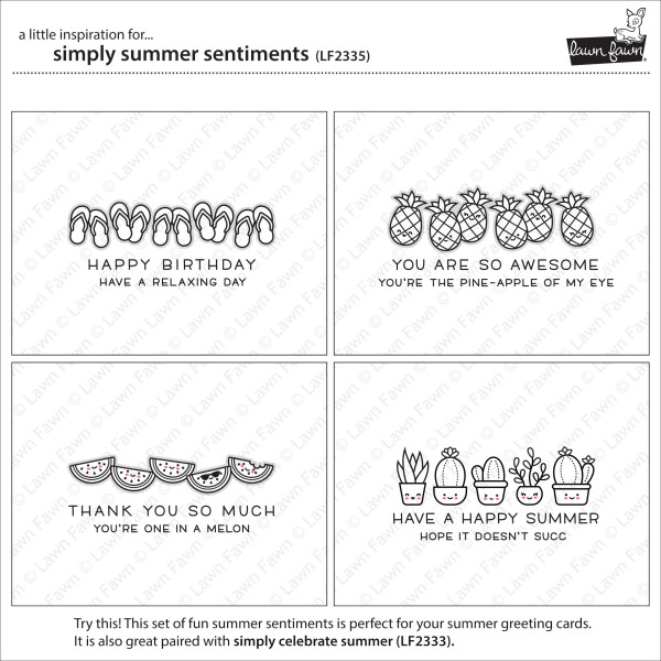 Lawn Fawn - simply summer sentiments - Clear Stamp 3x4