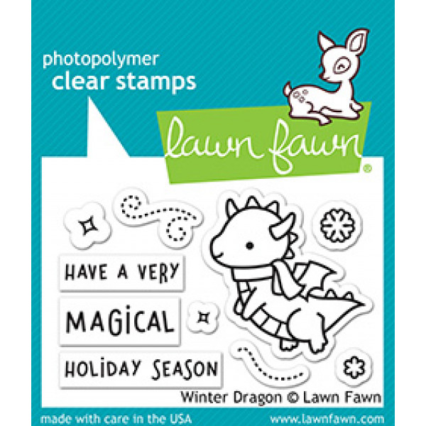 Lawn Fawn - winter dragon - Clear Stamp 2x3