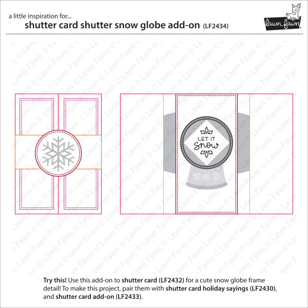 Lawn Fawn - shutter card snow globe add-on - Stanzen