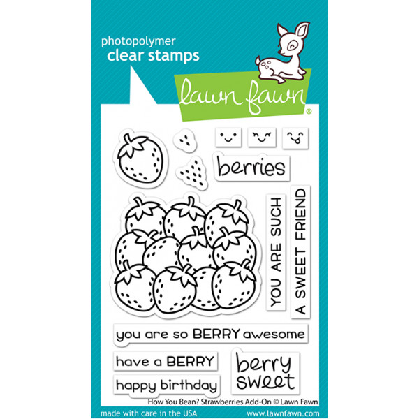 Lawn Fawn - How you bean? Strawberries Add-on - Clear Stamp 3x4