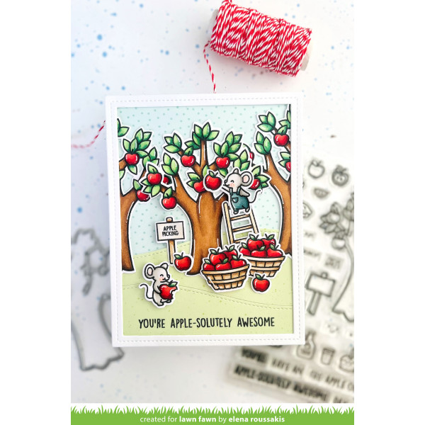 Lawn Fawn - Apple-solutely Awesome - Clear Stamps 4x6