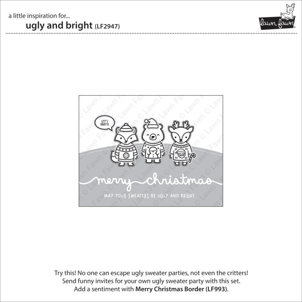 Lawn Fawn - Ugly and Bright - Clear Stamps 4x6