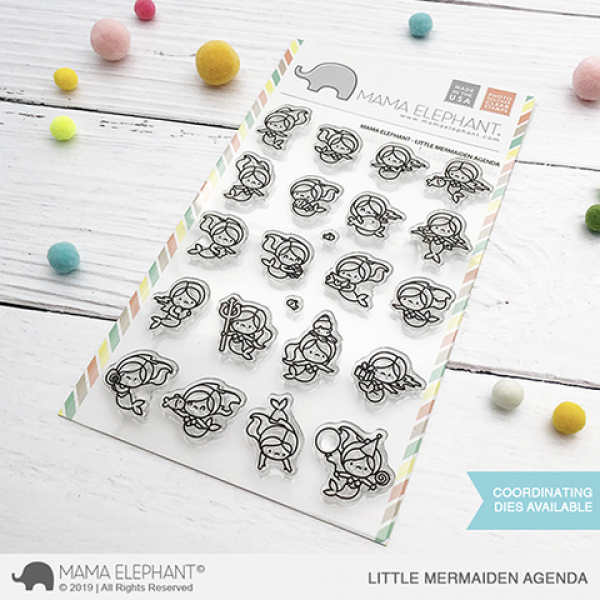 Mama Elephant - Little Mermaiden Agenda - Clear Stamp 4x6