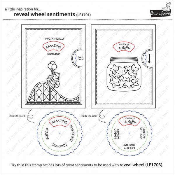 Lawn Fawn - Reveal Wheel Sentiments - Clear Stamps 4x6