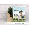 Picket Fence Studios - Peach and Piper Checking The Post - Clear Stamps 4x8