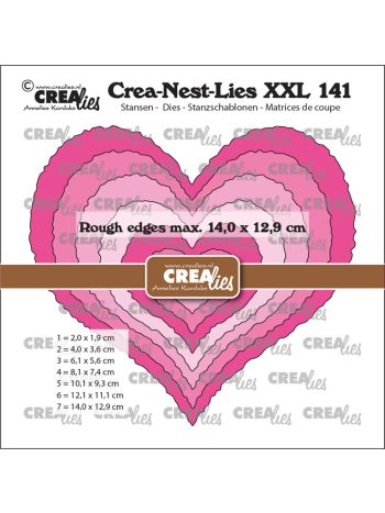 Crealies - Crea-Nest-Lies - Stanzschablonen XXL 141 Herz Büttenrand