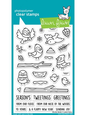 Lawn Fawn - Winter Birds - clear stamp set 4x6