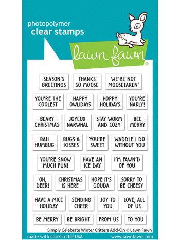 Lawn Fawn - Simply Celebrate Winter Critters Add-On - clear stamp set 3x4
