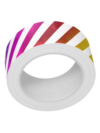 Lawn Fawn - Diagonal rainbow stripes folied - Washi Tape