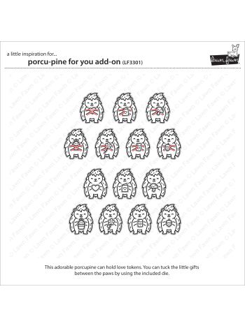 Lawn Fawn - Porcu-pine for you add-on - clear stamp set 3x4 