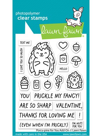 Lawn Fawn - Porcu-pine for you add-on - clear stamp set 3x4 