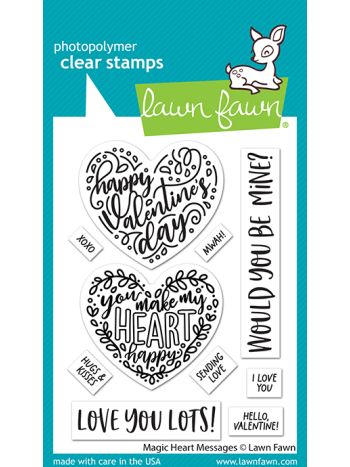 Lawn Fawn - Magic heart messages - clear stamp set 3x4