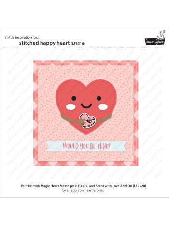 Lawn Fawn - Stitched happy heart - Stand Alone Stanzen