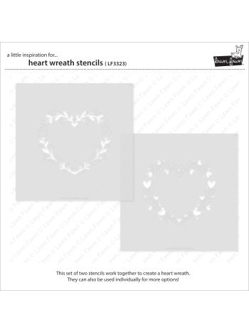 Lawn Fawn - Heart wreath - 2 Layer Schablonen Set