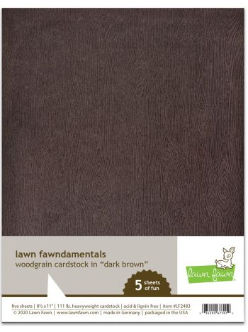 Lawn Fawn - Woodgrain Cardstock - Dark Brown