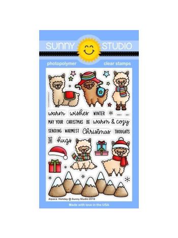 Sunny Studio - Alpaca Holiday - Clear Stamps 4x6