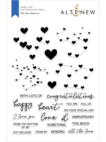 Altenew - All The Hearts  - Clear Stamp 6x8