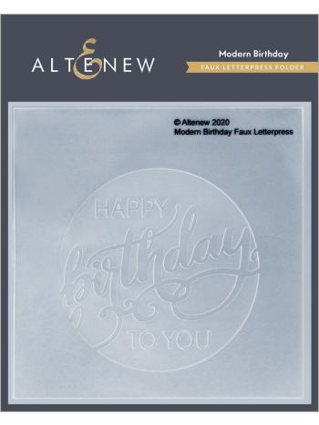 Altenew - 3D Embossing Folder - Modern Birthday Faux Letterpress