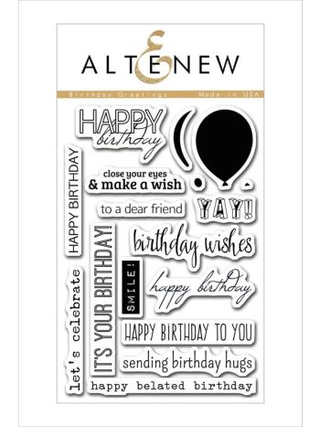 Altenew - Birthday Greetings - Clear Stamp 4x6