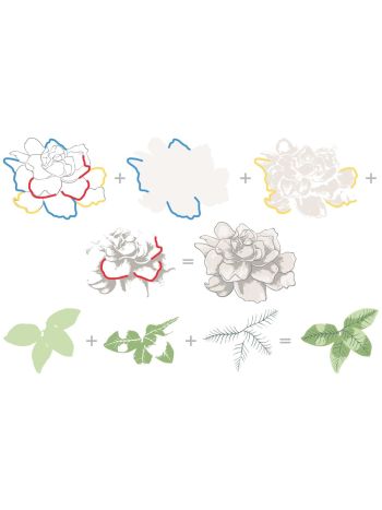 Altenew - Build A Flower: Gardenia - Clear Stamps 6x8 und Stanzen