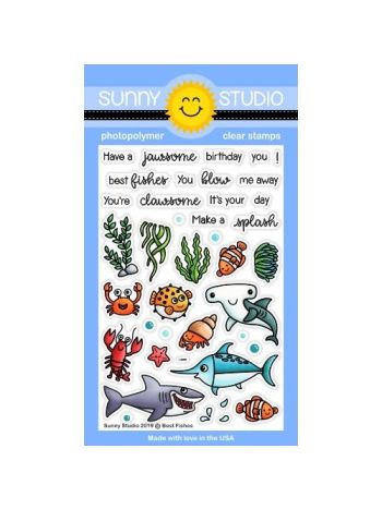 Sunny Studio - Best Fishes - Clear Stamps 4x6