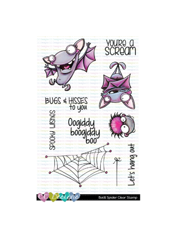 C.C. Designs - Bat & Spider - Clear Stamp 4x6