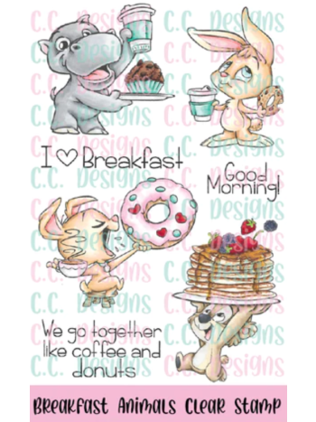 C.C. Designs - Breakfast Animals - Clear Stamps 4x6