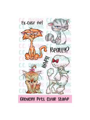 C.C. Designs - Grouchy Pets - Clear Stamp Set 4x6