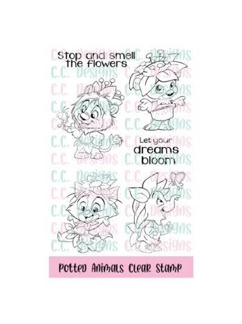 C.C. Designs - Potted Animals - Clear Stamps 4x6 | bastel-traum.ch