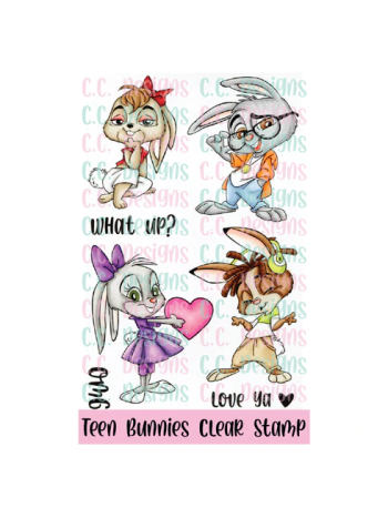C.C. Designs - Teen Bunnies - Clear Stamp Set 4x6