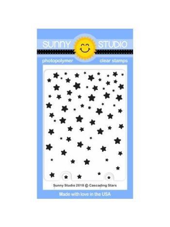 Sunny Studio - Cascading Stars - Clear Stamps 3x4