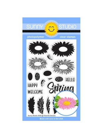 Sunny Studio - Cheerful Daisies - Clear Stamps 4x6