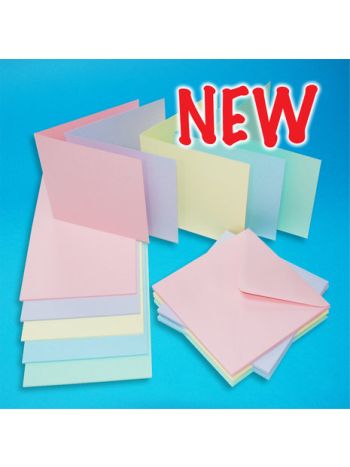 Craft UK - Karten und Umschläge 6x6 Inch - Pastel Farben 40 Stk