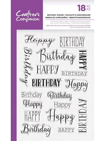  Crafter's Companion - Birthday Wishes - 4x6 Clear Stamps